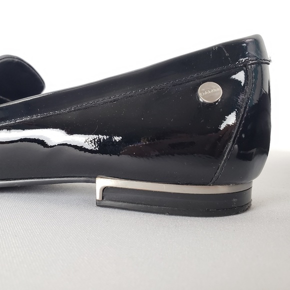 Calvin Klein Black Patent Leather Loafers Size 5.5 - Picture 3 of 6